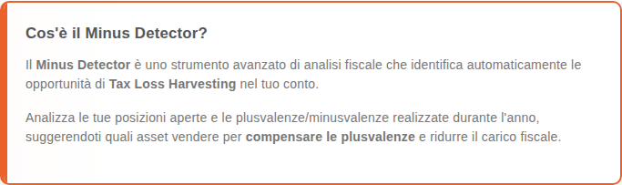Card Cos'è il Minus Detector con la spiegazione delle opportunità di compensazione